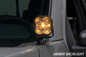 Ford F-150 LED Light Pods - Above the hood - Diode Dynamics - SSC2 Stage Series Backlit Sport - White Combo - White - `21-`22